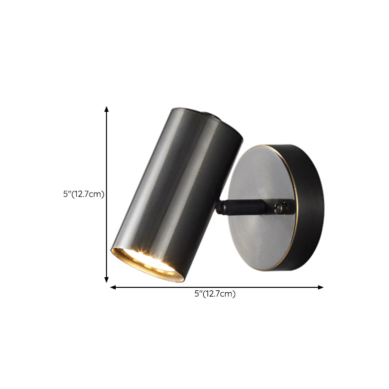Modern Style Cylinder Wall Sconce Metal 1 Light Sconces for Bedroom