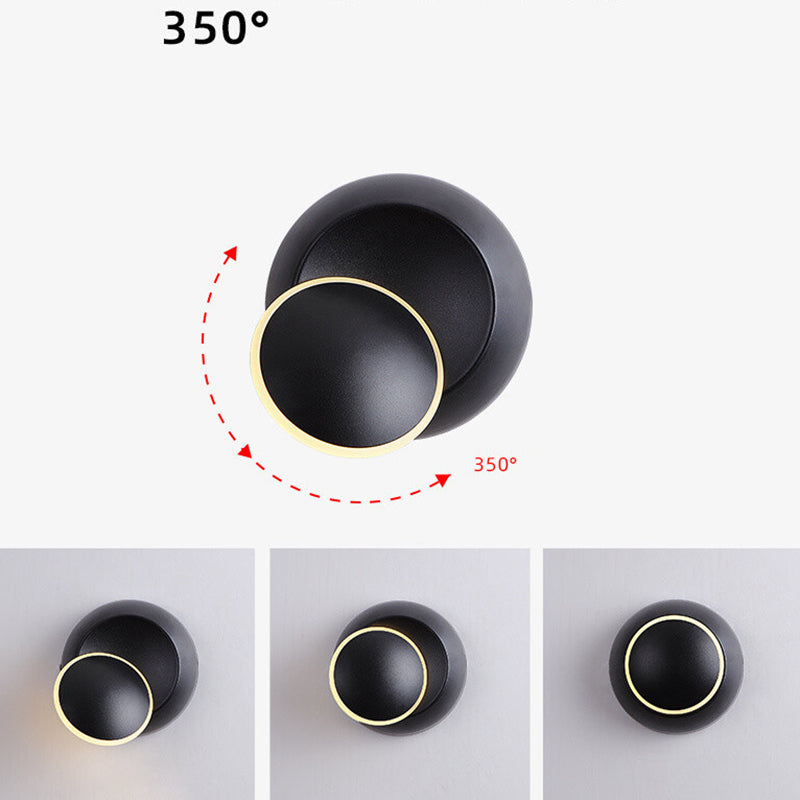 Round Disc Shape Wall Lamp Modern Style Acrylic 1 Light Sconce in Black / White