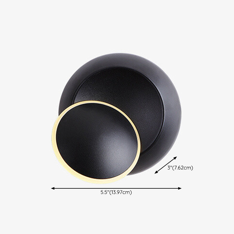 Round Disc Shape Wall Lamp Modern Style Acrylic 1 Light Sconce in Black / White