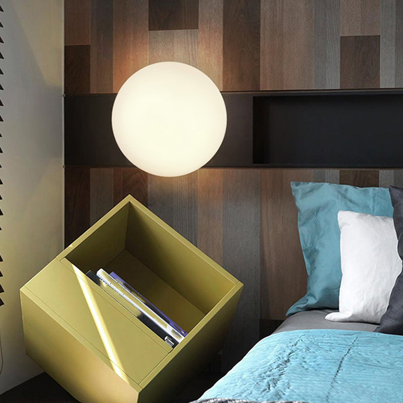 Glass Ball Wall Mount Light Fixture Simple 1 Light Wall Lamps in White