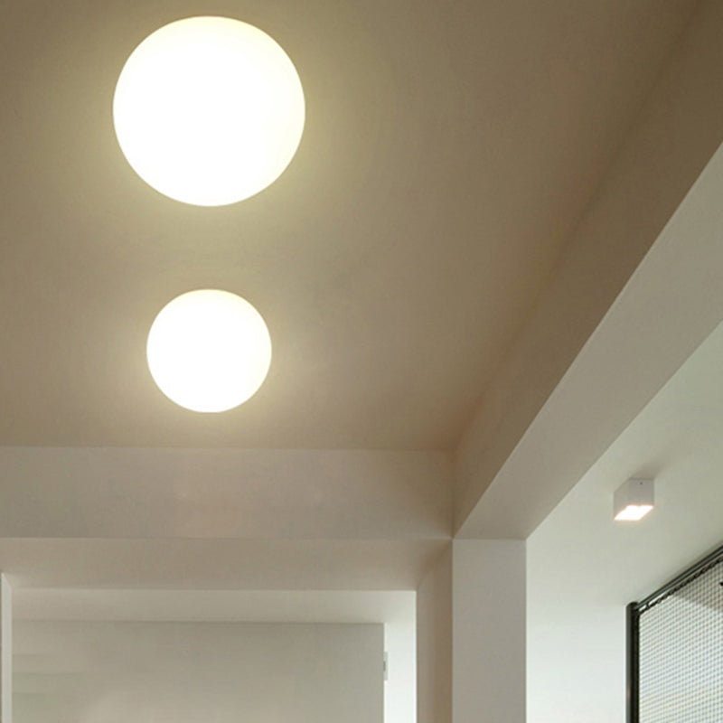 Glass Ball Wall Mount Light Fixture Simple 1 Light Wall Lamps in White