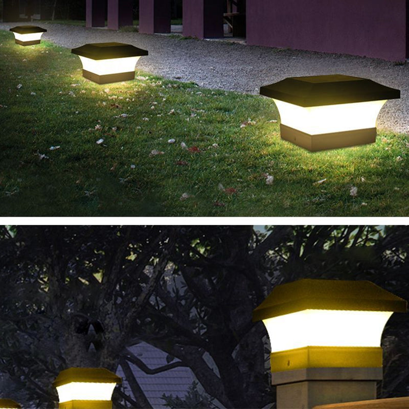 Modern Simple Plastic Outdoor Lamp Square Shape Outdoor Light for Courtyard