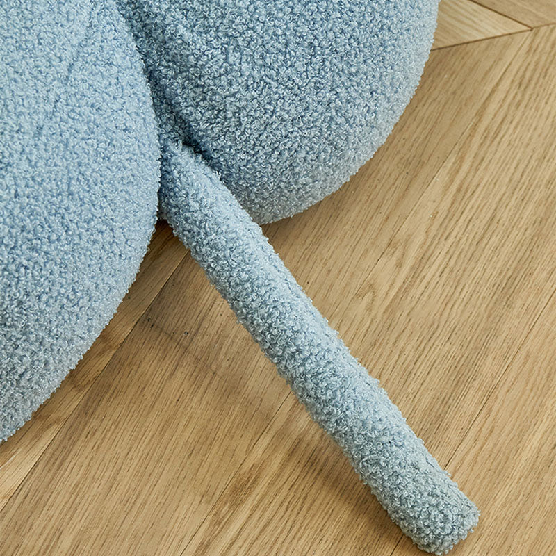 Contemporary Pouf Ottoman Velvet Upholstered Flower Shape Ottoman