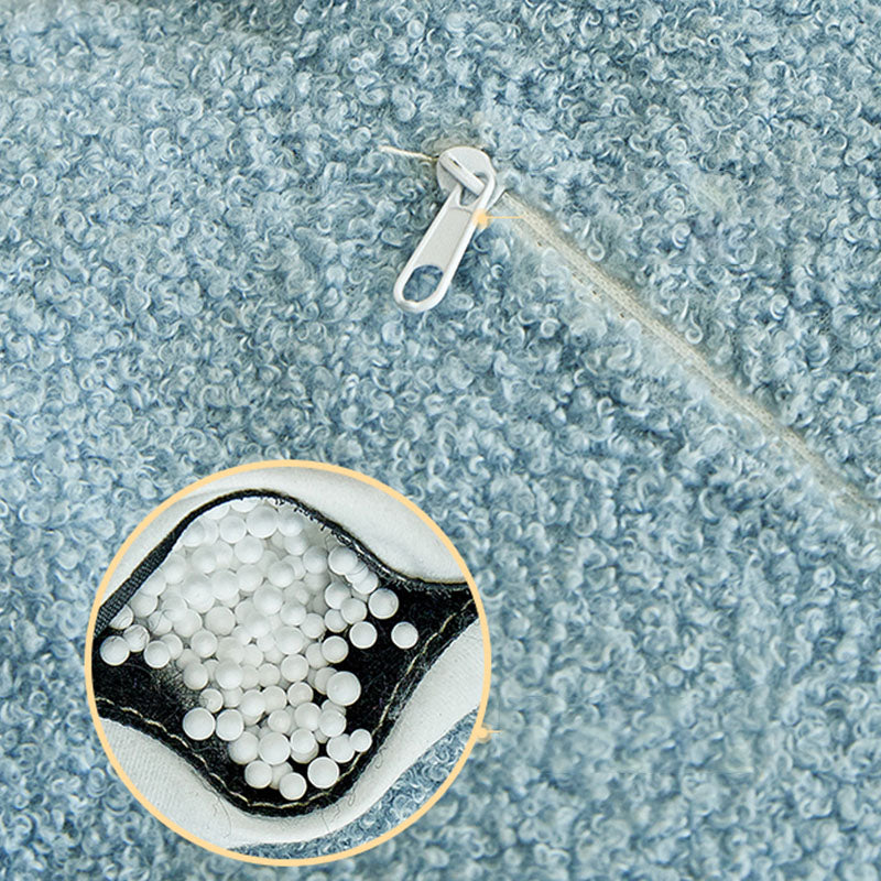 Contemporary Pouf Ottoman Velvet Upholstered Flower Shape Ottoman