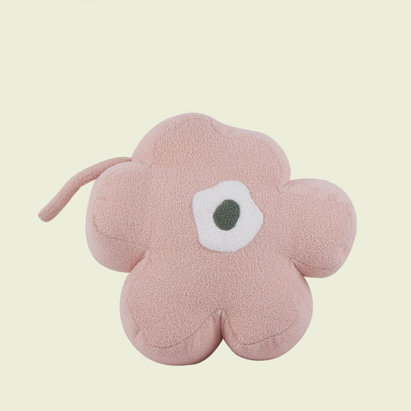 Contemporary Pouf Ottoman Velvet Upholstered Flower Shape Ottoman