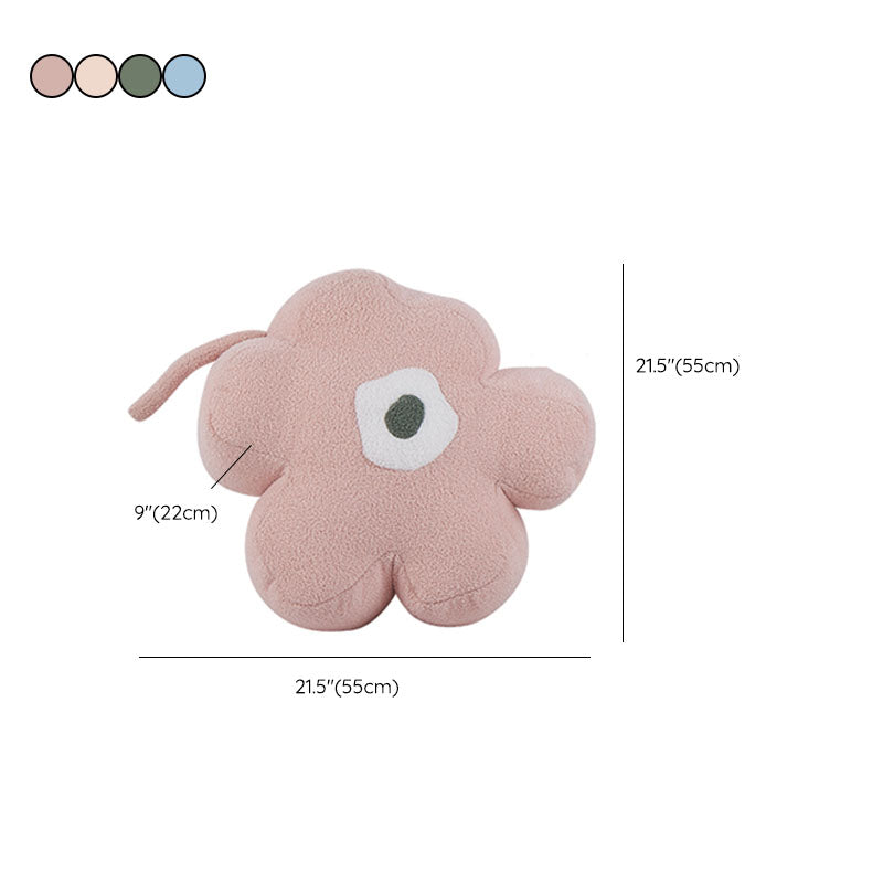 Contemporary Pouf Ottoman Velvet Upholstered Flower Shape Ottoman