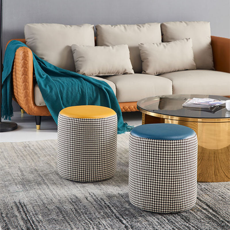 Modern Stain Resistant Pouf Round Shape Pouf for Living Room