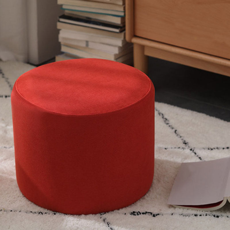 Contemporary Pure Color Footstool Round Tear Resistant Footstool