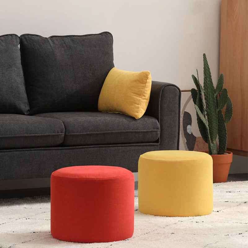 Contemporary Pure Color Footstool Round Tear Resistant Footstool