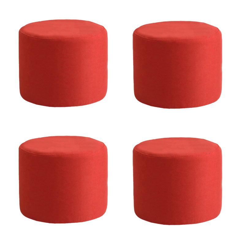 Contemporary Pure Color Footstool Round Tear Resistant Footstool