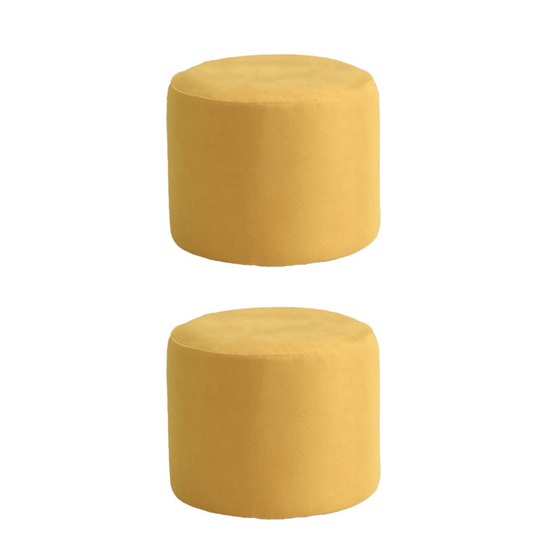 Contemporary Pure Color Footstool Round Tear Resistant Footstool