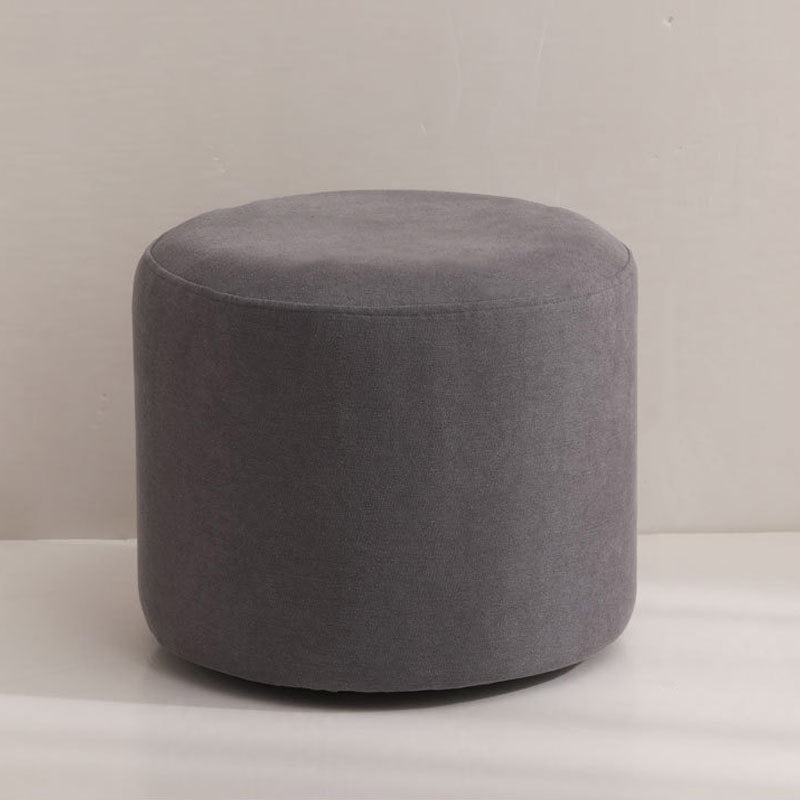 Contemporary Pure Color Footstool Round Tear Resistant Footstool