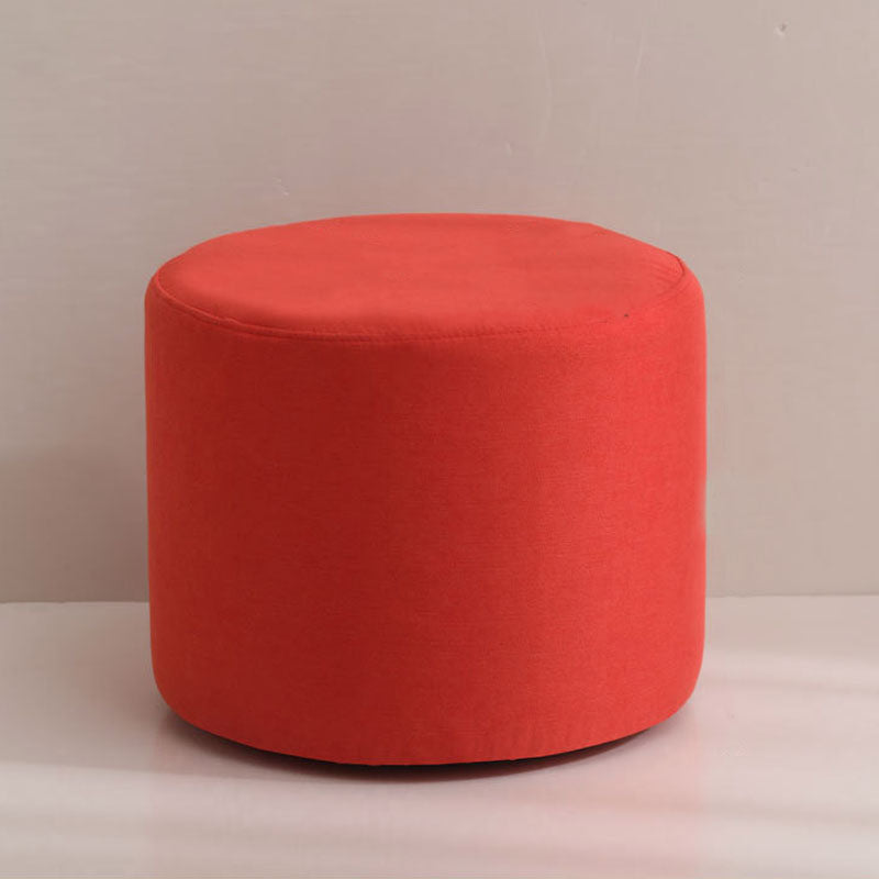 Contemporary Pure Color Footstool Round Tear Resistant Footstool