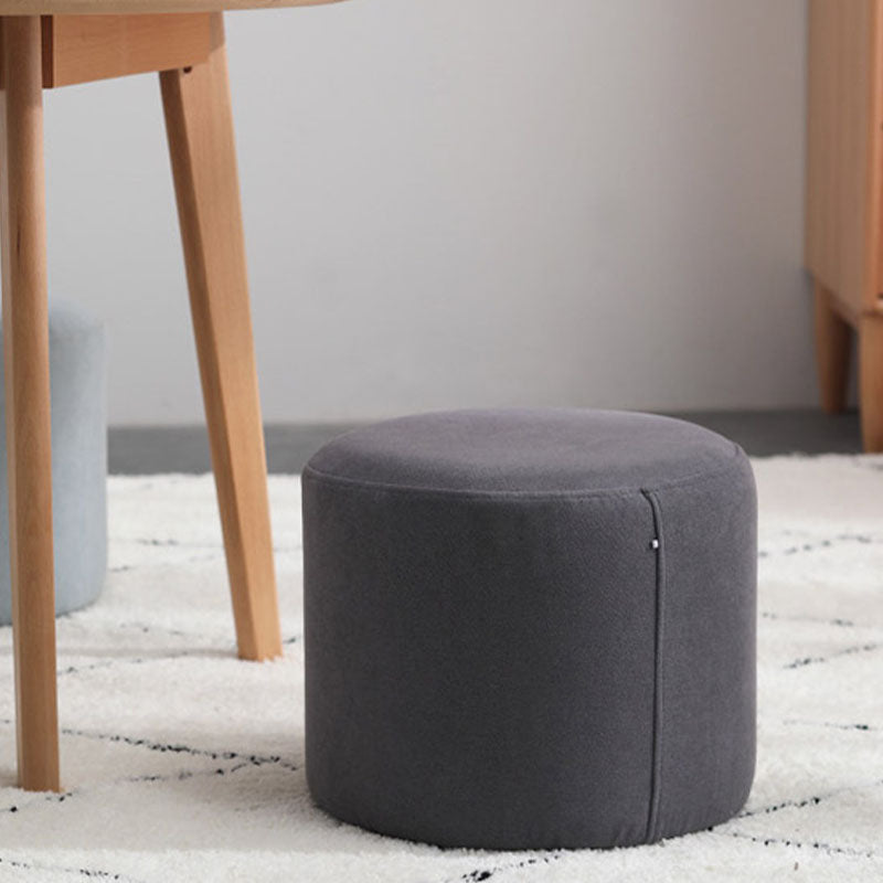 Contemporary Pure Color Footstool Round Tear Resistant Footstool