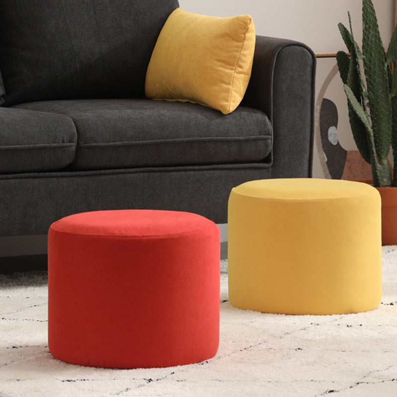 Contemporary Pure Color Footstool Round Tear Resistant Footstool