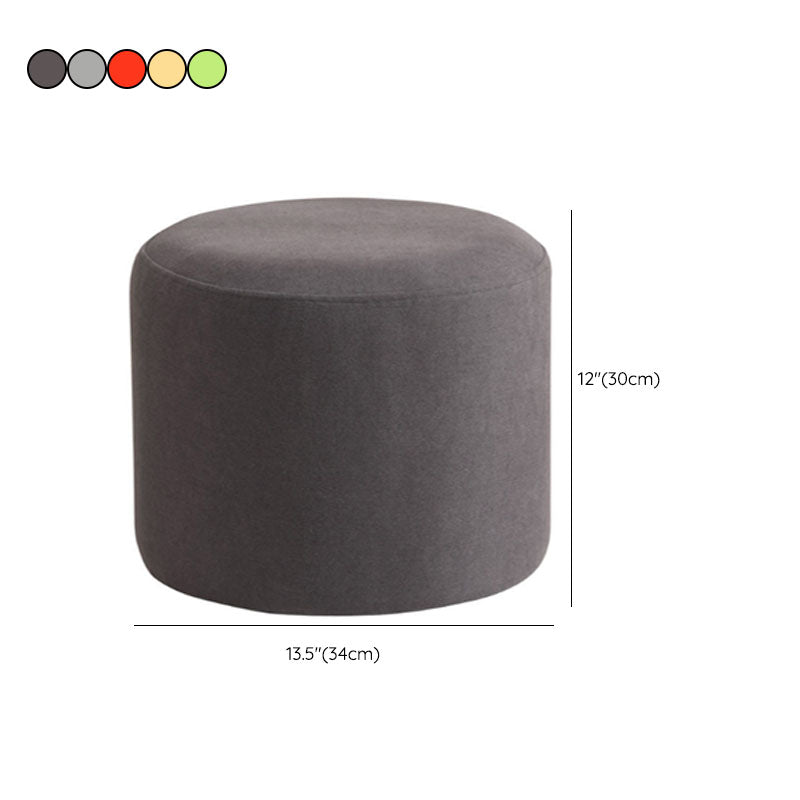 Contemporary Pure Color Footstool Round Tear Resistant Footstool