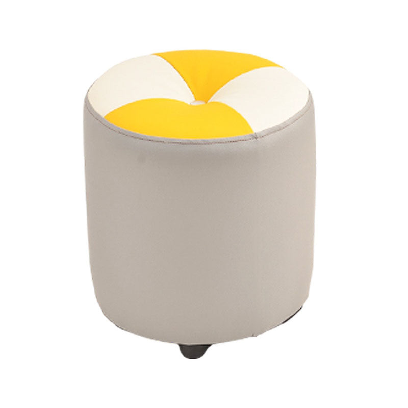 Modern Leather Pouf Stain Resistant Color Pouf for Drawing Room