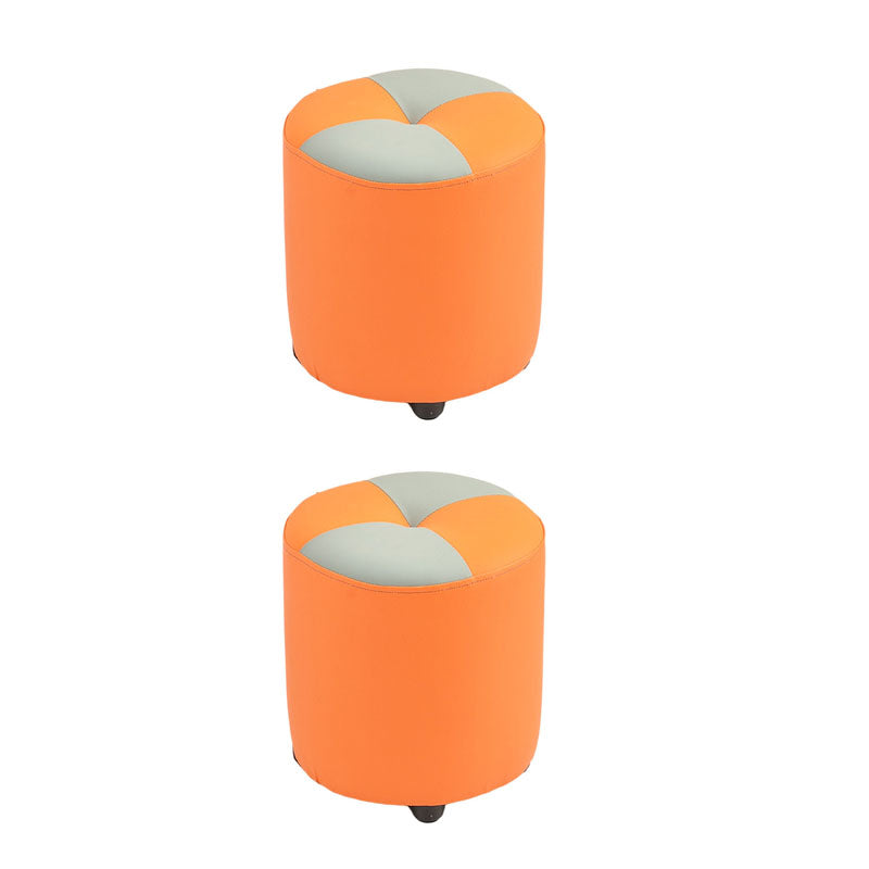 Modern Leather Pouf Stain Resistant Color Pouf for Drawing Room