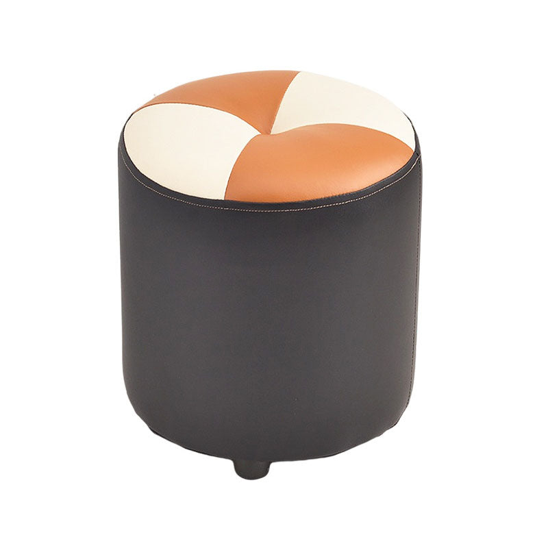 Modern Leather Pouf Stain Resistant Color Pouf for Drawing Room