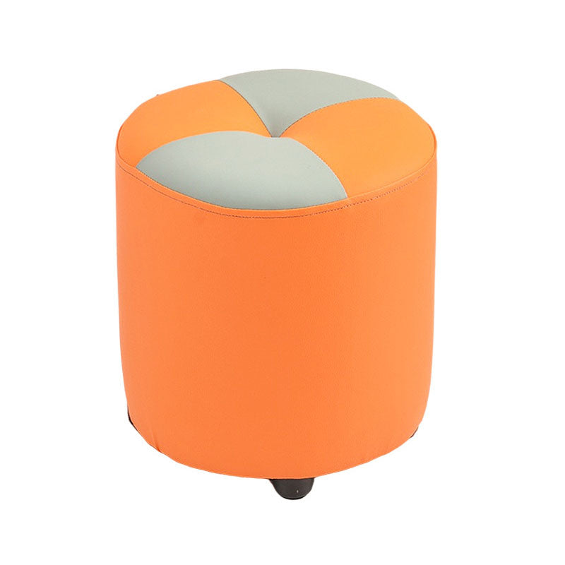 Modern Leather Pouf Stain Resistant Color Pouf for Drawing Room