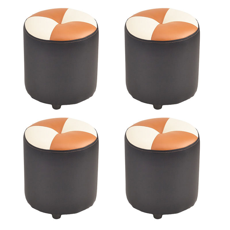 Modern Leather Pouf Stain Resistant Color Pouf for Drawing Room