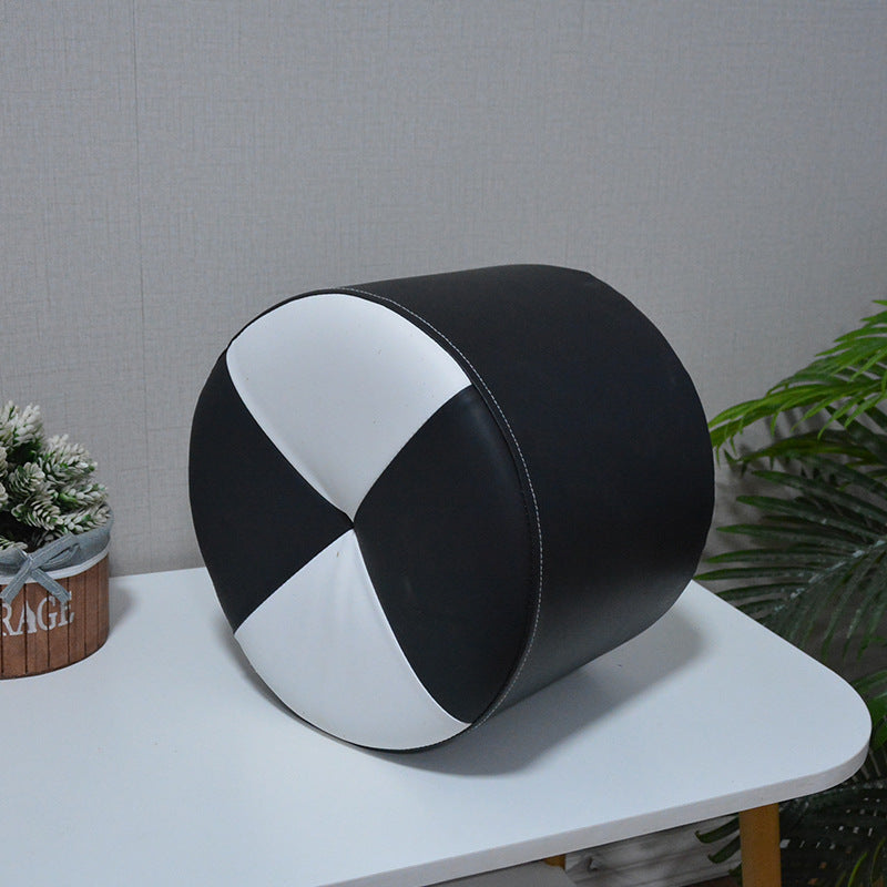Modern Leather Pouf Stain Resistant Color Pouf for Drawing Room