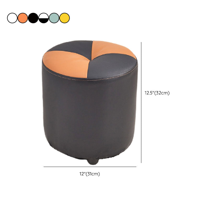 Modern Leather Pouf Stain Resistant Color Pouf for Drawing Room