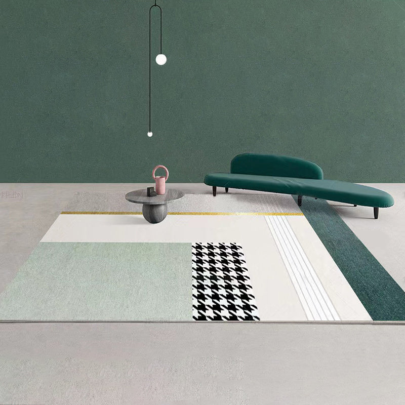 Gorgeous Green Rug Polyester Color Lump Rug Washable Rug for Living Room
