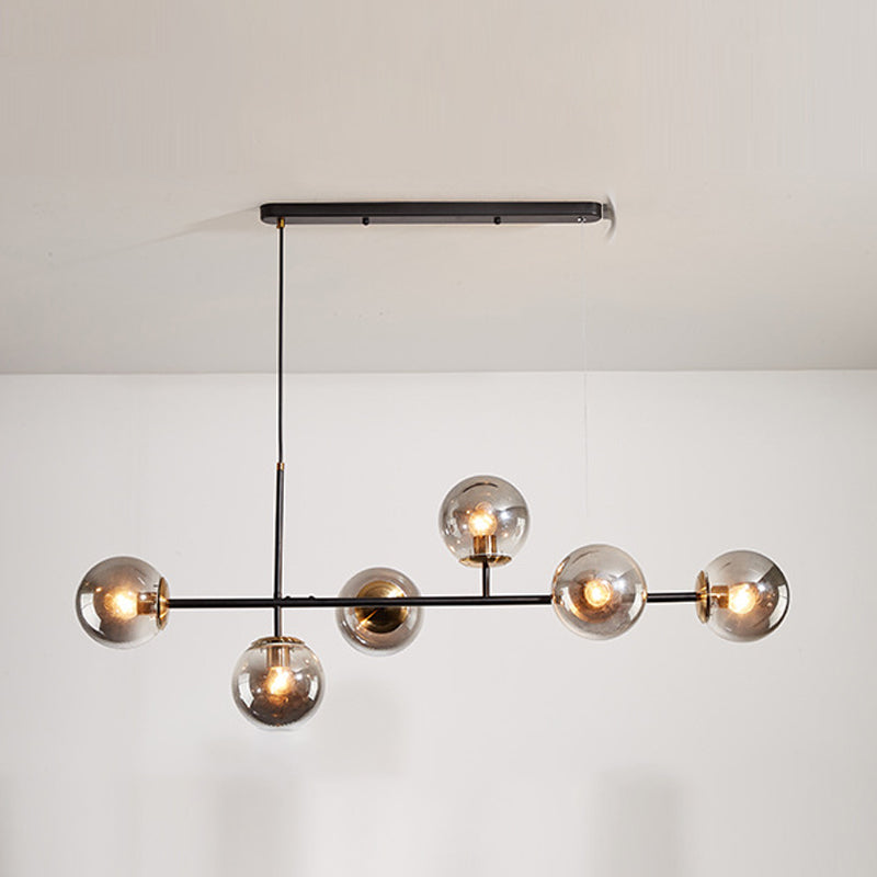 Modern Island Light Multi Lights Island Hanging Light with Glass Shade for Living Room