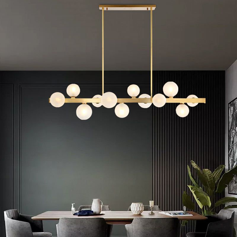 Simplicity Linear Hanging Pendant Lights Glass Pendant Light Fixtures in Gold