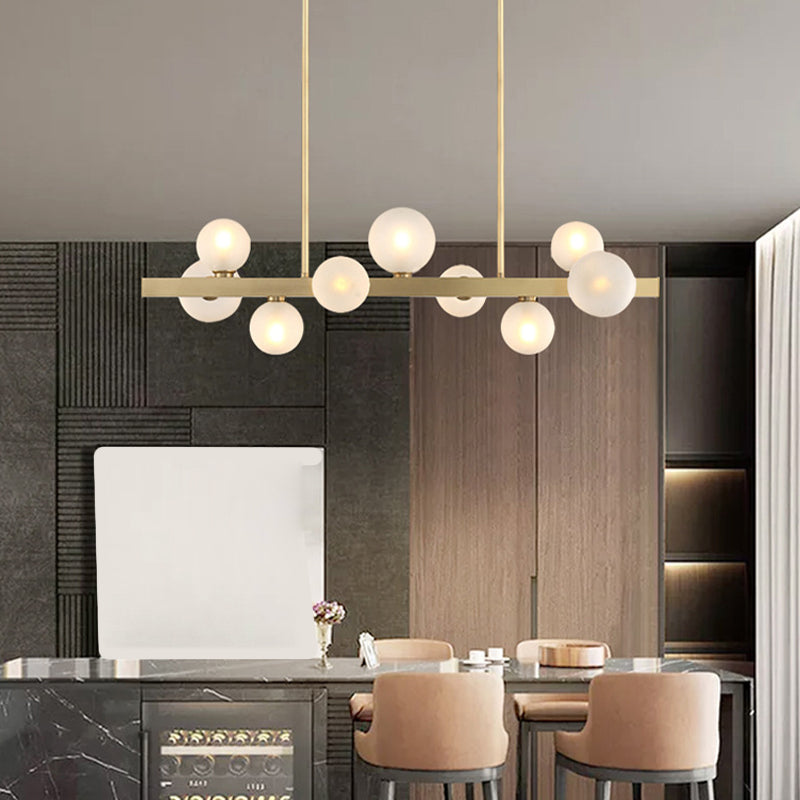 Simplicity Linear Hanging Pendant Lights Glass Pendant Light Fixtures in Gold
