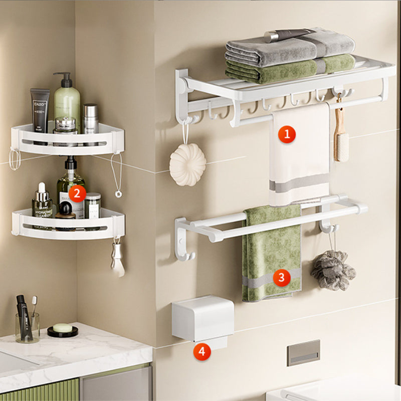 Modern Bathroom Hardware Set Towel Bar White Bath Shelf Bath Hardware Set