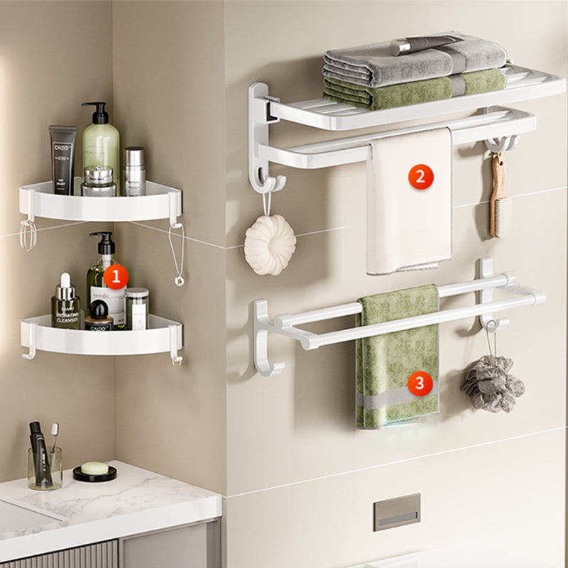 Modern Bathroom Hardware Set Towel Bar White Bath Shelf Bath Hardware Set
