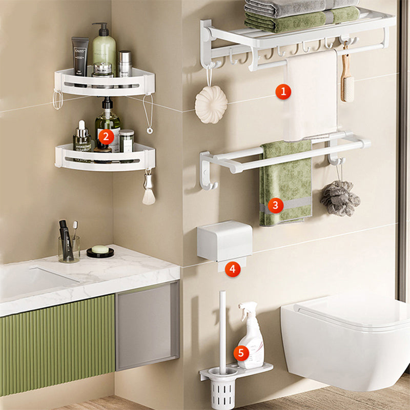Modern Bathroom Hardware Set Towel Bar White Bath Shelf Bath Hardware Set