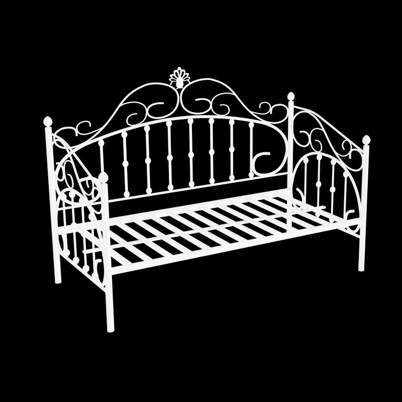 Scandinavian Daybed in Iron with Open-Frame Headboard Princess Theme Bed