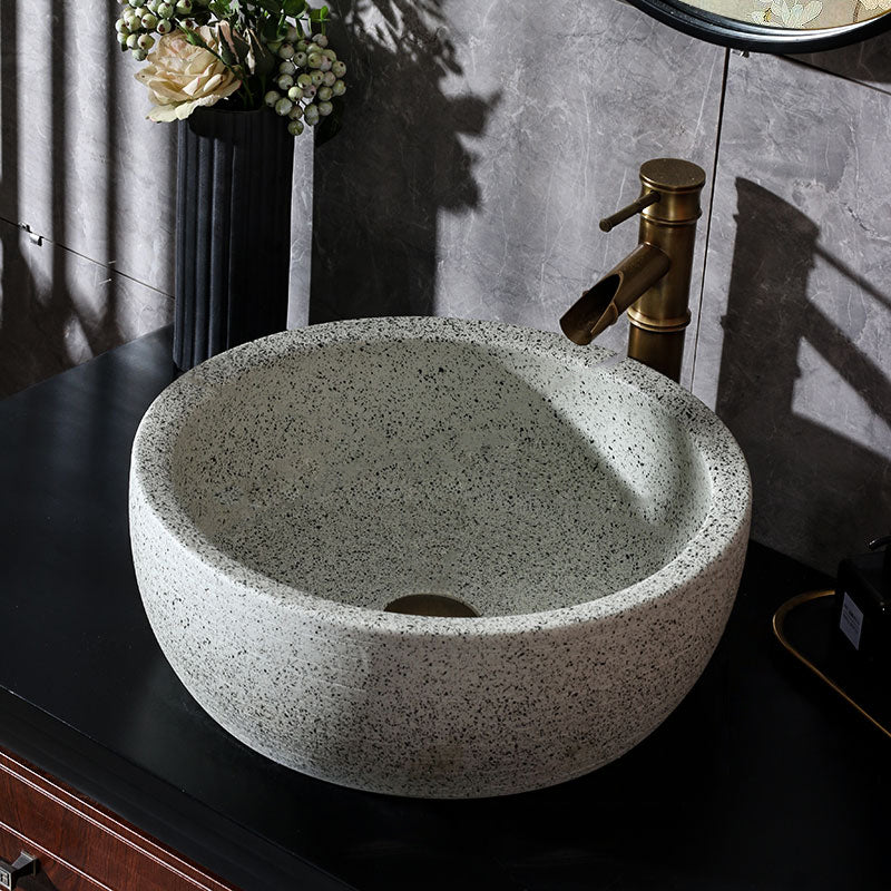 Modern Vessel Bathroom Sink Porcelain Vessel Lavatory Sink with Faucet