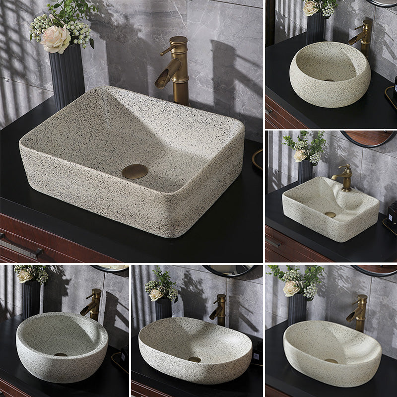 Modern Vessel Bathroom Sink Porcelain Vessel Lavatory Sink with Faucet