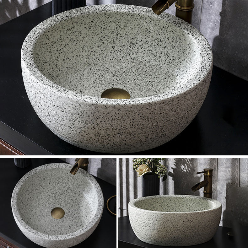 Modern Vessel Bathroom Sink Porcelain Vessel Lavatory Sink with Faucet