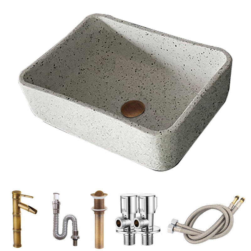 Modern Vessel Bathroom Sink Porcelain Vessel Lavatory Sink with Faucet