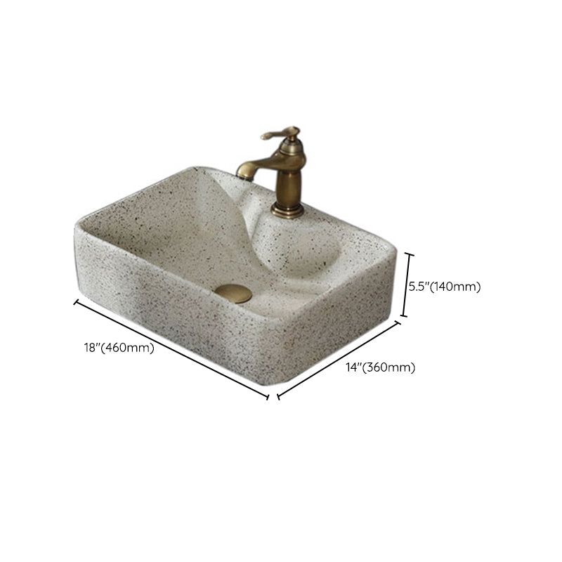 Modern Vessel Bathroom Sink Porcelain Vessel Lavatory Sink with Faucet