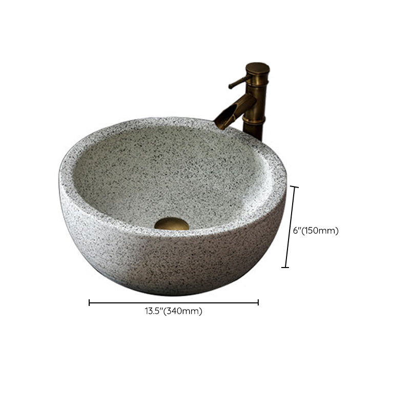 Modern Vessel Bathroom Sink Porcelain Vessel Lavatory Sink with Faucet