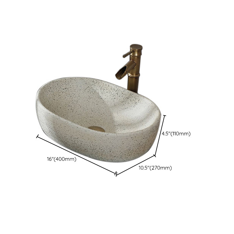 Modern Vessel Bathroom Sink Porcelain Vessel Lavatory Sink with Faucet