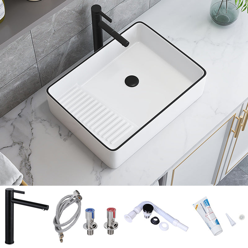 Porcelain Trough Bathroom Sink Traditional Trough Bathroom Sink With Basin