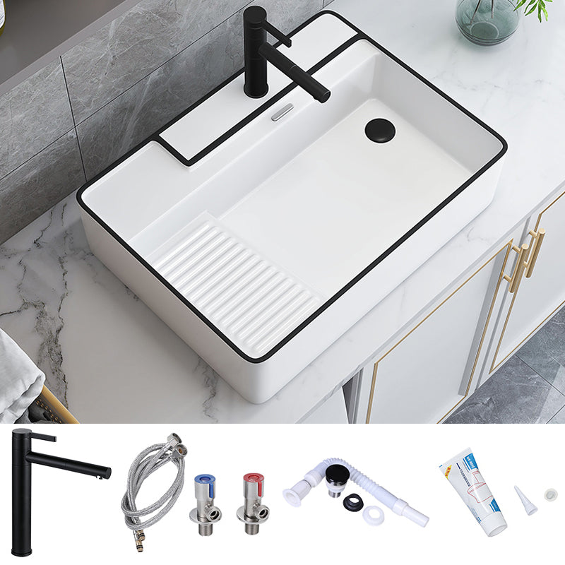 Porcelain Trough Bathroom Sink Traditional Trough Bathroom Sink With Basin
