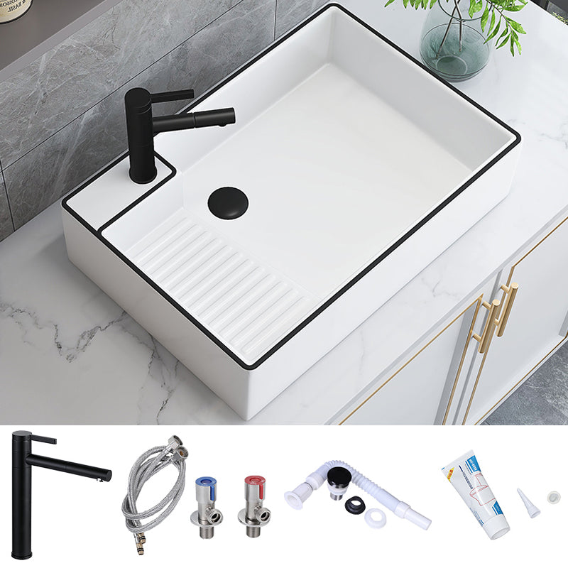 Porcelain Trough Bathroom Sink Traditional Trough Bathroom Sink With Basin