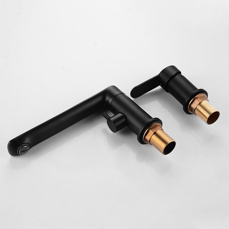 Deck Mounted Copper Freestanding Tub Filler Low Arc Roman Tub Faucet Set