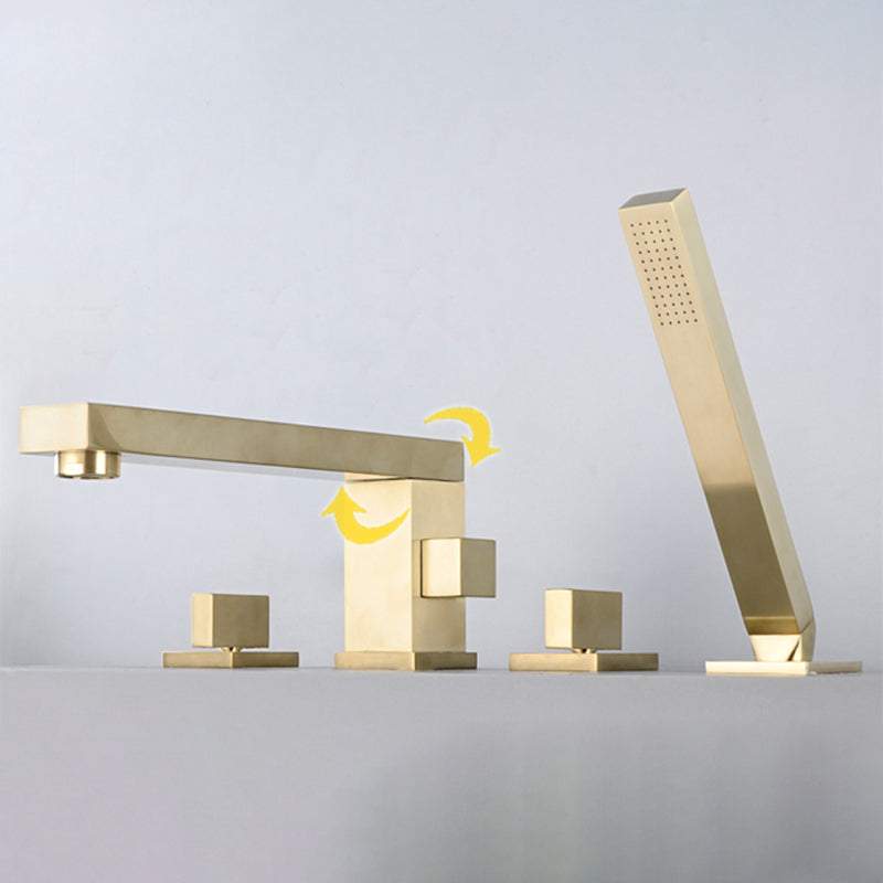 Deck Mounted Metal Freestanding Tub Filler Swivel Freestanding Faucet