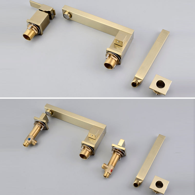 Deck Mounted Metal Freestanding Tub Filler Swivel Freestanding Faucet