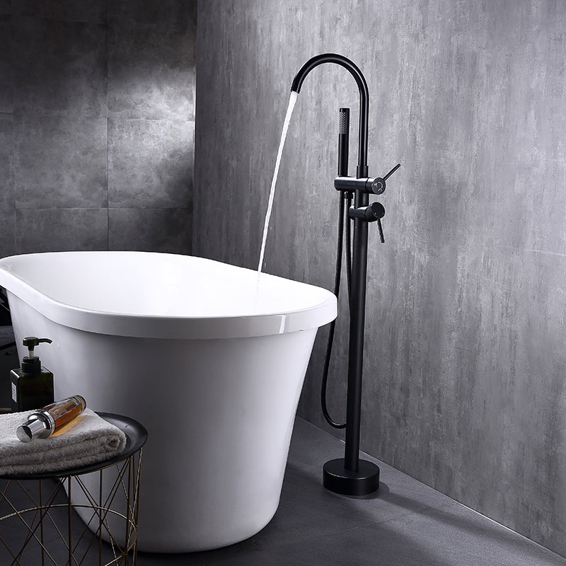 Floor Mounted Metal Freestanding Tub Filler Swivel Freestanding Faucet