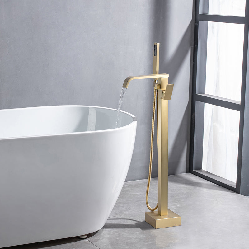 Floor Mounted Metal Freestanding Tub Filler Swivel Freestanding Faucet